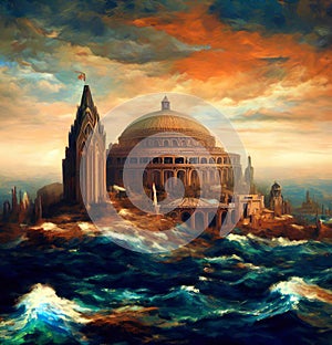 Mythical city of Atlantis photo