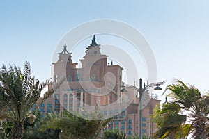 Atlantis Hotel, a luxury hotel resort located at the apex of the Palm Jumeirah island in Dubai of the United Arab Emirates