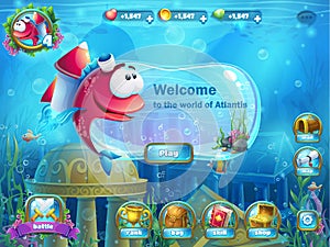 Atlantis ruins with fish rocket - menu GUI