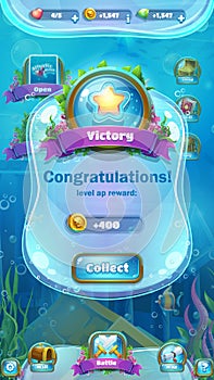 Atlantis ruins - the vector illustration victory screen