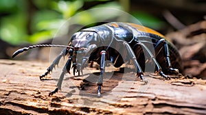 Atlas beetle (Scientific name Chalcosoma atlas) , famous exotic pets. generative ai