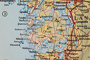 Atlas map of Orust and SkaftÃ¶..