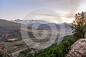 Atlas mountains and Imlil valley at sunset, Morocco