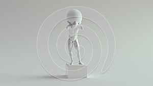 Atlas Statue Holding up the Celestial Heavens Pure White