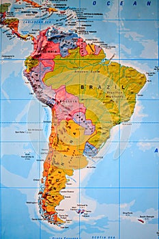 Atlas view of south america