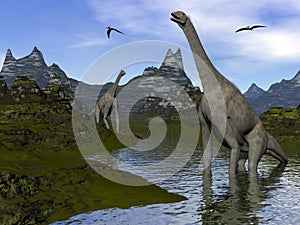 Atlasaurus dinosaurs - 3D render