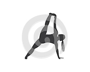 Atletic yoga people logo design template