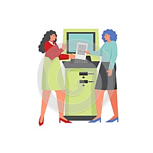 ATM banking concept, vector flat isolated illustration