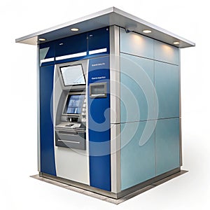 ATM booth isolated on white background