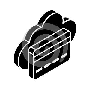 Atm card with cloud concept isometric icon of cloud payment, online payment vector