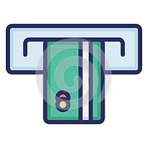 Atm card  Isolated Vector icon which can easily modify or edit