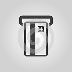 The atm card slot icon. Finance and payment, ecommerce, creditcard, banking symbol. Flat photo