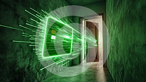 ATM card theft attack concept. electronic access and the future of control systems.