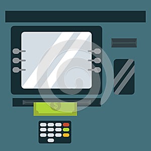 ATM cash dispenser vector illustration.