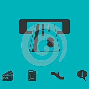 Atm cash icon flat