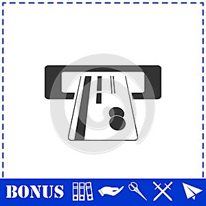 Atm cash icon flat