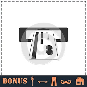 Atm cash icon flat