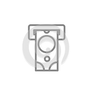 Atm with cash line icon. Banking and finance trendy vector illustration.