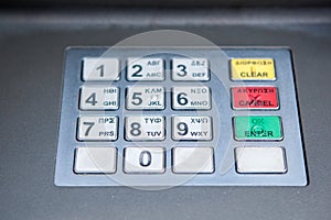 ATM cash machine keypad