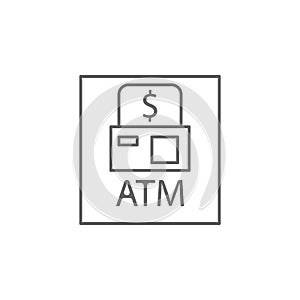 Atm, cash point, mall icon. Element of trade mall icon. Thin line icon for website design and development, app development. photo