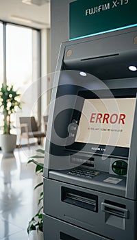 Atm displaying system error message on screen