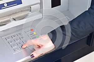 ATM - Entering pin code