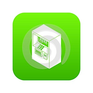 Atm icon green vector
