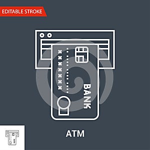 ATM Icon. Thin Line Vector Illustration