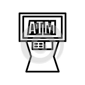 Atm icon vector isolated on white background, Atm sign , line or linear sign, element design in outline style