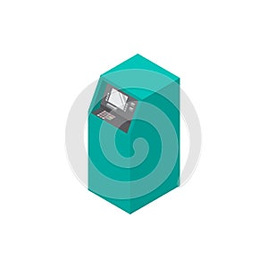 ATM isometric icon on white background