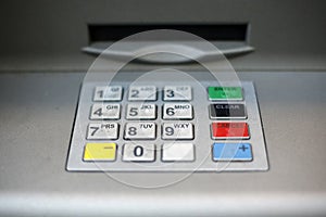 ATM keypad closeup