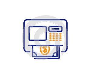 ATM line icon. Money withdraw sign. Vector