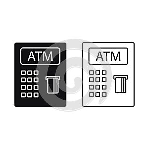Atm linear icon. Modern outline Atm logo concept on white background from Cryptocurrency economy and finance collection