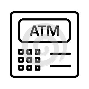 Atm machine  Line Style vector icon which can easily modify or edit photo
