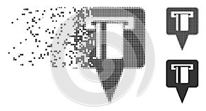 ATM Machine Map Pointer Damaged Pixel Halftone Icon