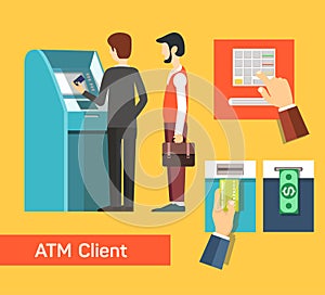 ATM machine money deposit and withdrawal