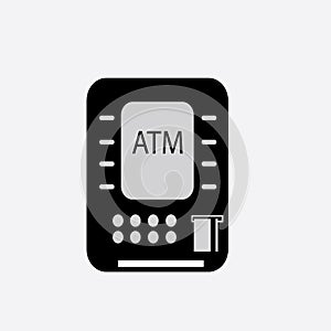 ATM machine simple black icon. vector design