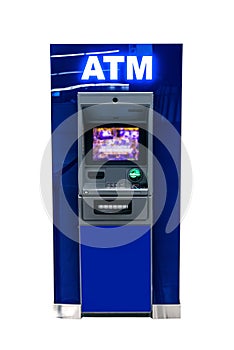 ATM machine on white