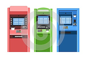 ATM machines vector set