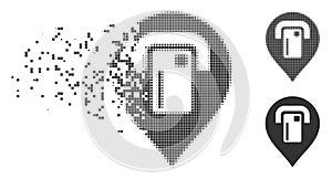 ATM Map Pointer Shredded Pixel Halftone Icon