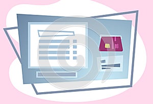 ATM online terminal computer application concept credit card internet payments transaction bank payment method e-banking