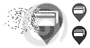 ATM Terminal Pointer Broken Pixel Halftone Icon