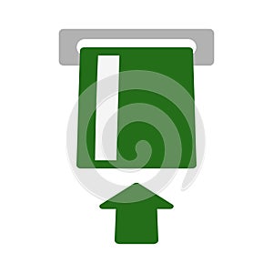 ATM using icon. Asynchronous transfer mode icon vector illustration design