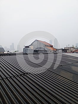 The atmospher of the city sky after rain