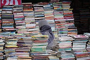 The atmosphere on a book  fair in Blitar, East Java, Indonesia