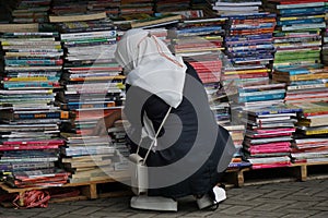 The atmosphere on a book  fair in Blitar, East Java, Indonesia