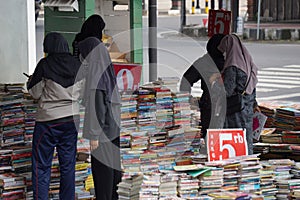 The atmosphere on a book  fair in Blitar, East Java, Indonesia