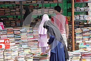 The atmosphere on a book  fair in Blitar, East Java, Indonesia