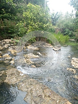 the atmosphere of a cool and beautiful bath in the village of muna district