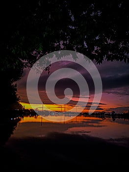 atmosphere in the morningin the lake